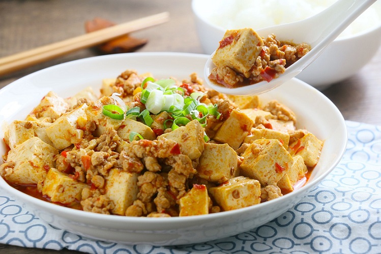Image shows tasty stir fried tofu chunks of a veg diet