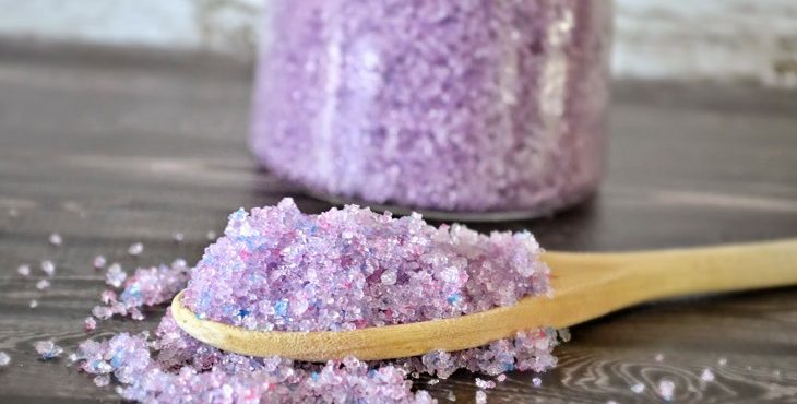 Image of lavender salt scrub. Supporting Human Form