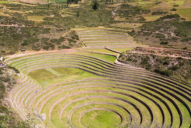 Image of the amazing circular terraces at Moray near Cusco.